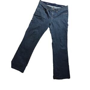 Lee, Flat Front No Gap Waistband Blue Straight Leg Jeans Women Size 10